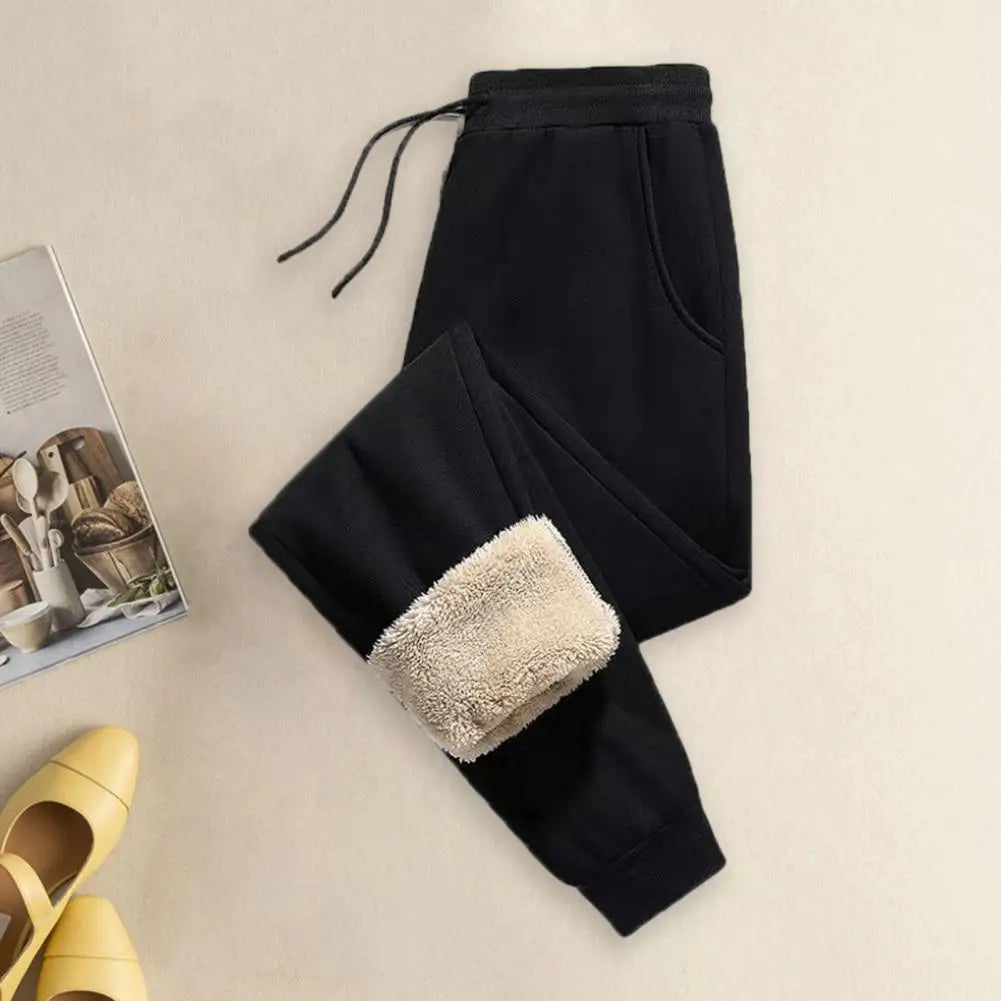 Winter Lambswool Warm Casual Pants Thick Plush Drawstring Men Sweatpants Fitness Jogging Pants Men Fleece Straight Trousers