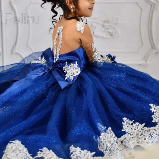 Girl Dress First Communion Party Prom Princess Gown Girls Birthday Party Dresses Backless Kids Pageant