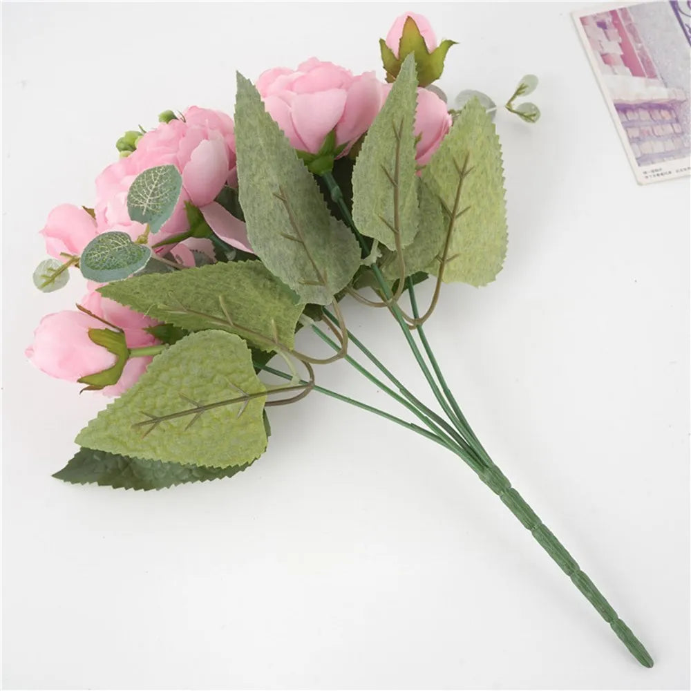 1PC 30CM Fake Roses Silk Peony Artificial Flowers Cheap New Year's Christmas Decorations Vase Home Wedding Bridal Bouquet Indoor