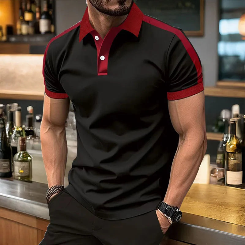 Summer Men's Short sleeved Polo Shirt Business Casual Collar T-shirt Plus Size Breathable Top European and American Plus size