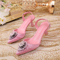 Luxury Elegant High Heels Royal Blue Color Diamond Embellished Pointed Toe Women's Shoes for Wedding Party Casual 2025 Style