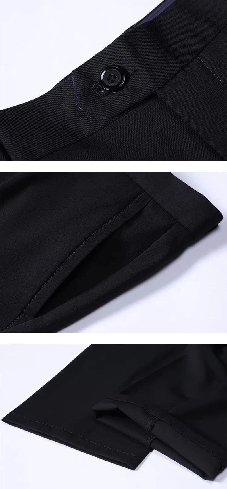 Men's smart casual pants elastic sports, men's quick drying pants spring and autumn straight leg office black work pants