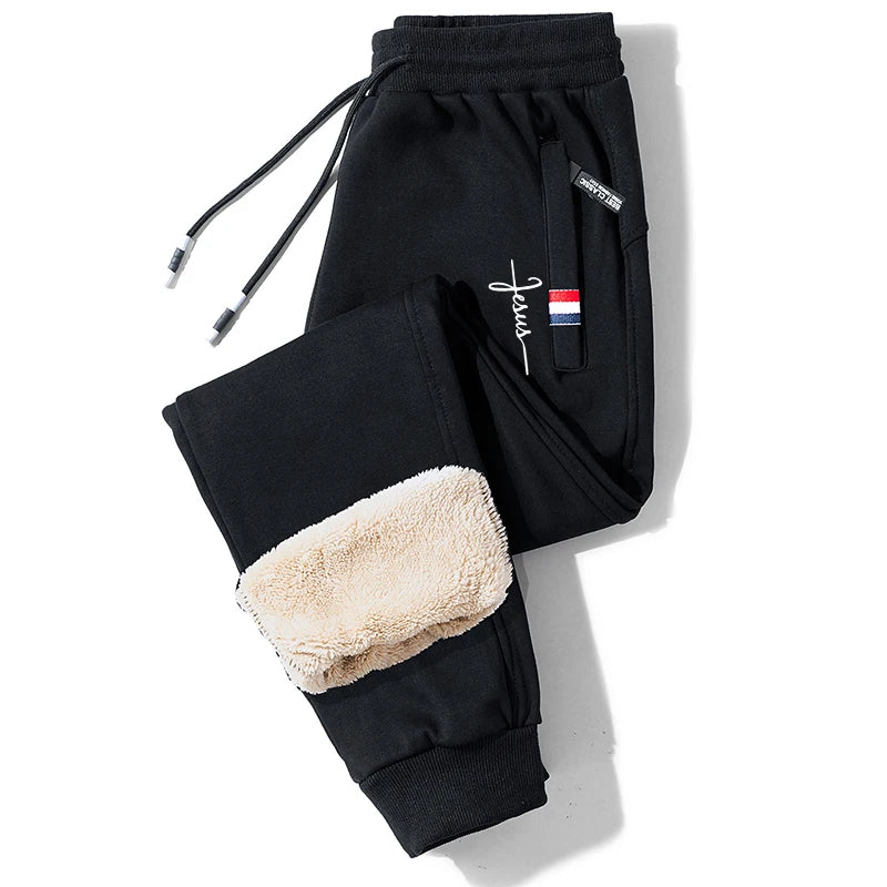 Winter Warm Pants Men's Thick Thermal Trousers Men Fitness Jogging Drawstring Pants Male Sweatpants M-5Xl