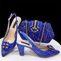 Venus Chan Nigerian Women Heel Party Ladies Italian Design Shoes And Bag Set Decorated with Rhinestone Handbag Wedding Party