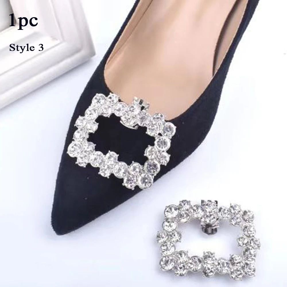 1Pcs Wedding DIY Detachable Charm Buckle Bridal Crystal Shoes Accessory Decoration Clip Women High Heel Rhinestone Shoe Buckles