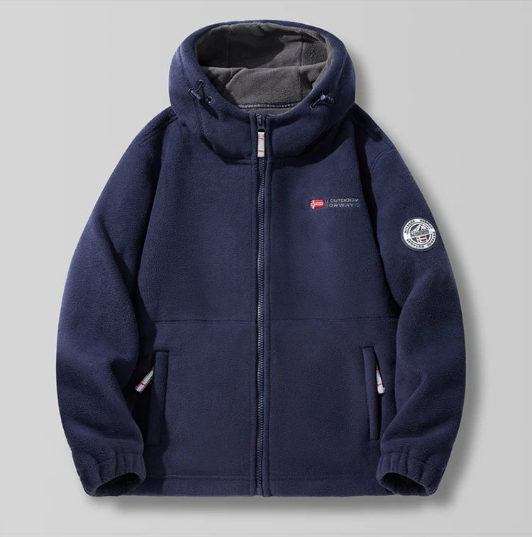 Men's Winter Jacket 2023 New Boxing mountain Fleece Hoodie Jackets Women's Fall Fashion Lamb Wool Long Sleeve Warm Coat For Men