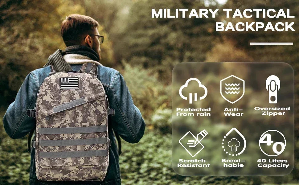 50L 3D Outdoors Tactical Backpack Molle Assault Bag Waterproof Hunting Climbing Hiking Fishing Trekking Travel Mochila Rucksack