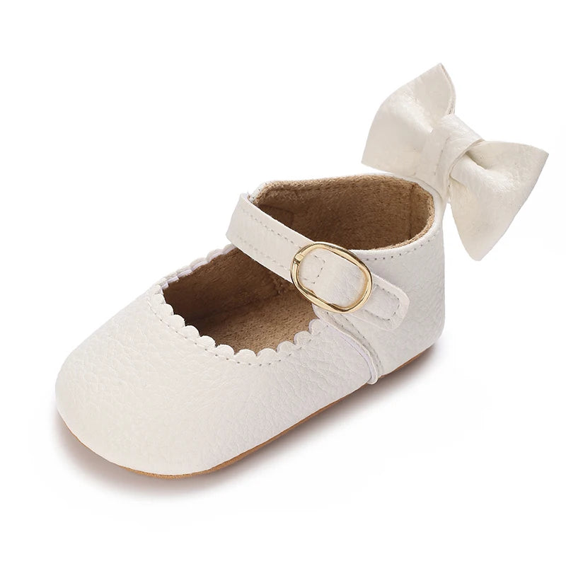 Cute White Lace Baby Girl Princess shoes  Baby Moccasins Moccs Shoes Bow Fringe Rubber Soled Non-slip Footwear Crib Shoes