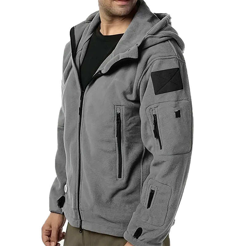 Men's Winter Warm Fleece Wool Windproof Waterproof Hiking Jacket Outdoor Hooded Ski Mountaineering Jacket