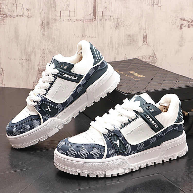 2025 New Men Outdoor Flat Classic Blue Sports Shoes Lace Up Skateboard Board Shoe Walking White Leisure Running Sneakers