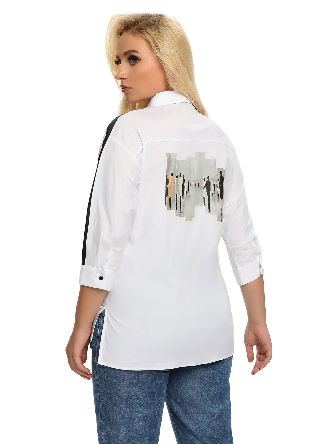 Women Plus Size Woven Spring And Autumn Fashionable Shirt