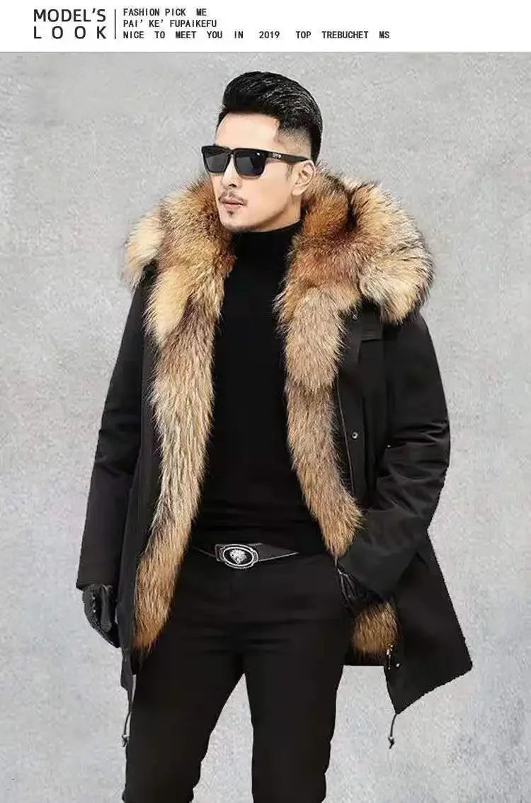 2024  New Casual Winter Men's Down Jacket Fox Fur Men's Coat Coat Men Clothing  Coat  Winter Jackets  Mens Jacket    Men Jacket