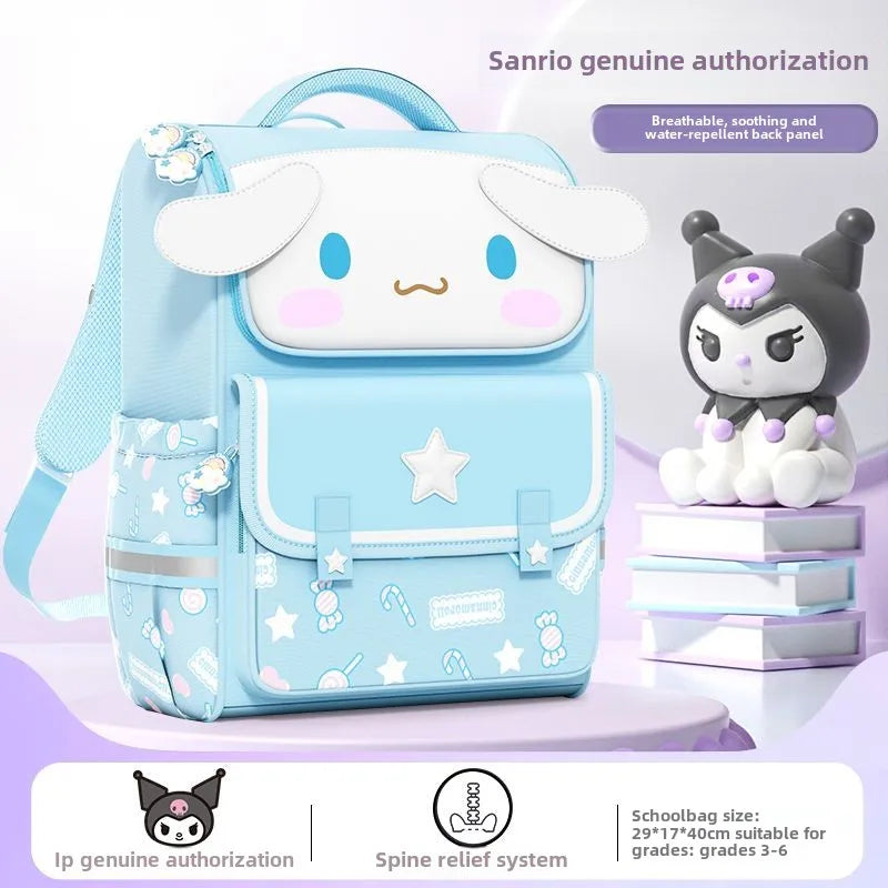 Cute Sanrio cartoon My Melody Kuromi Hello Kitty backpack Student large capacity spine protection and burden reduction backpack