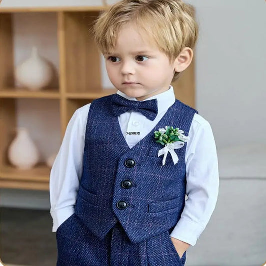 Newborn Baby Boys 1 Year Birthday Suit Kids Formal Photograph Suit Children Wedding Dress Child Performance Party Dance Costume