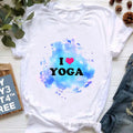 Newest Yoga Tree Print Tshirt Girls Summer Fashion Short Sleeve T Shirt Women Buddha Chakra Meditation T-Shirt Female Wholesale