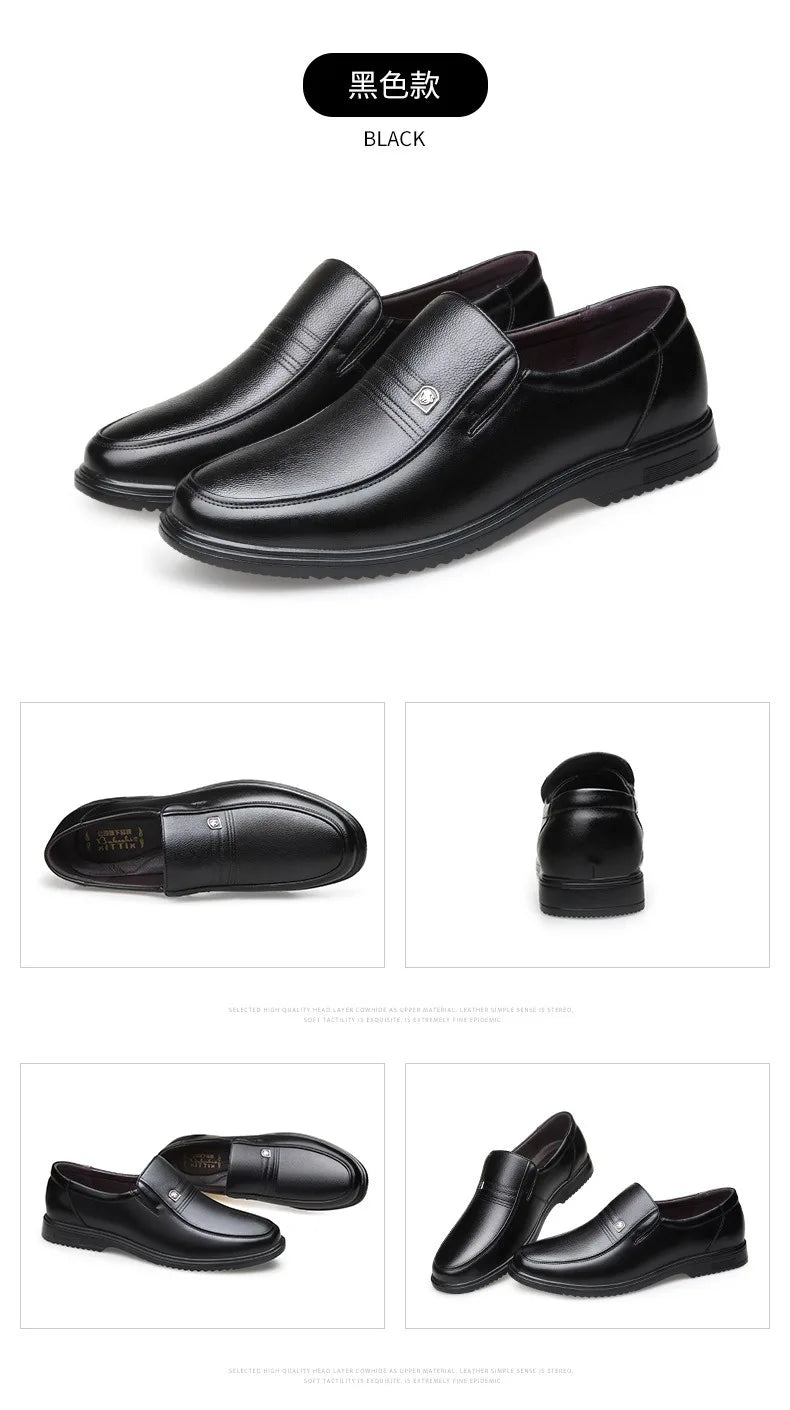 Leather Men Formal Shoes Luxury Brand 2025 Men's Loafers Dress Moccasins Breathable Slip on Black Driving Shoes Plus Size 37-46