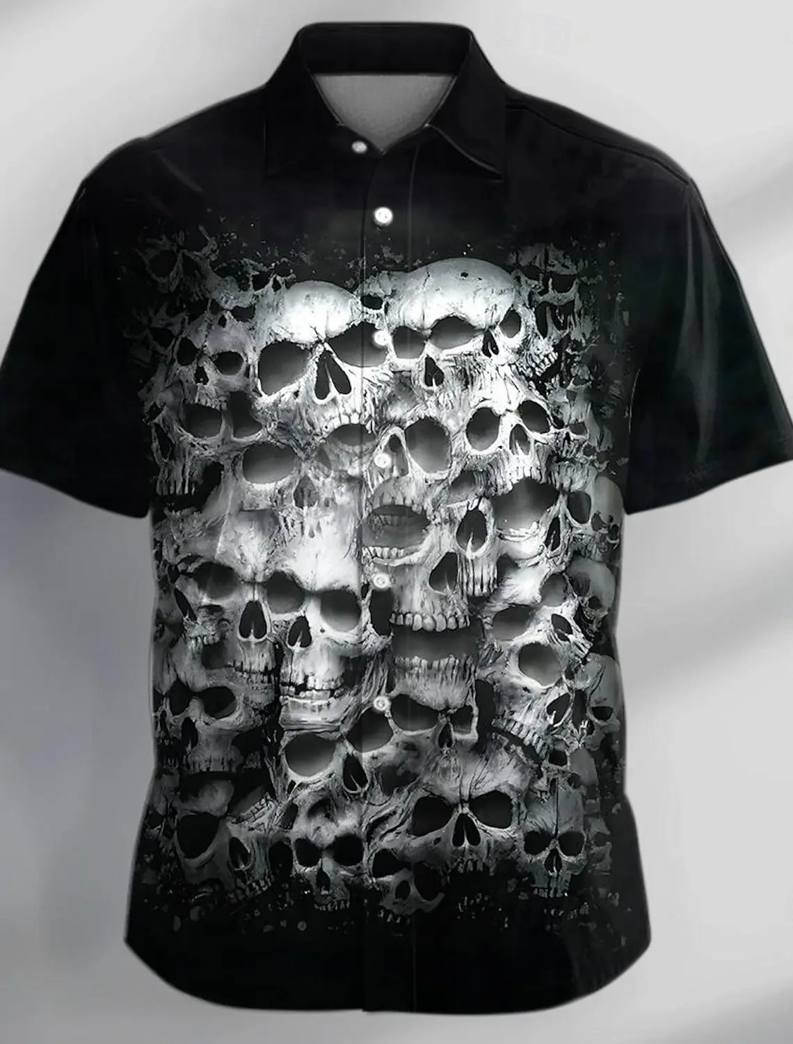 Men's Button Up Shirt Music Notes Collar 3D Print Daily Vacation Long Sleeve Print Clothing Apparel Hawaiian Casual Beach