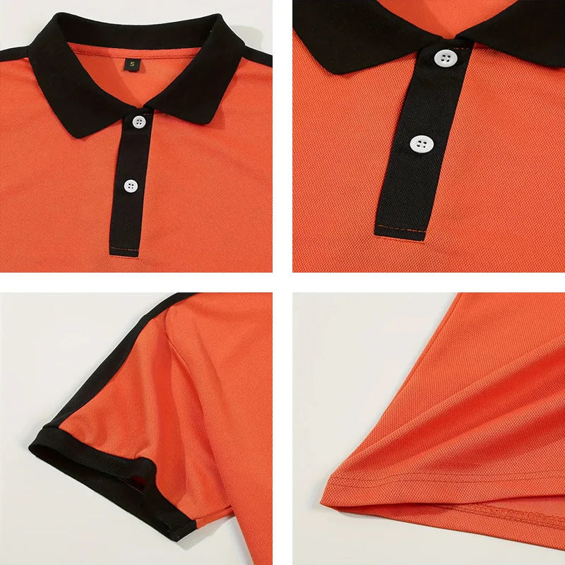 Summer Men's Short sleeved Polo Shirt Business Casual Collar T-shirt Plus Size Breathable Top European and American Plus size
