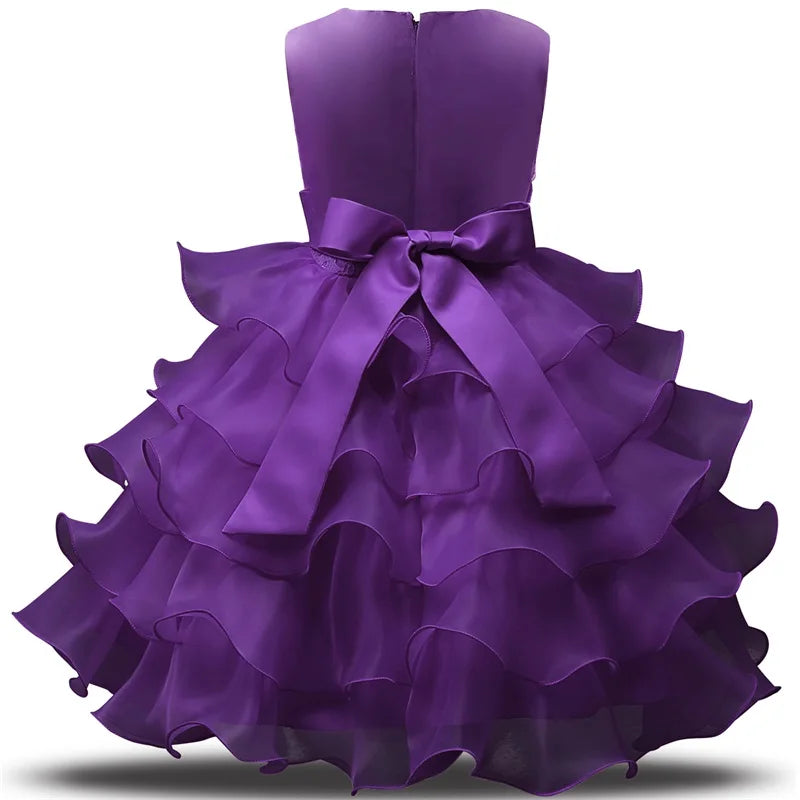 Flower Girl Dress For Wedding Baby Girl 2-8 Years Birthday Outfits Children's Girls First Communion Dresses Girl Kids Party Wear