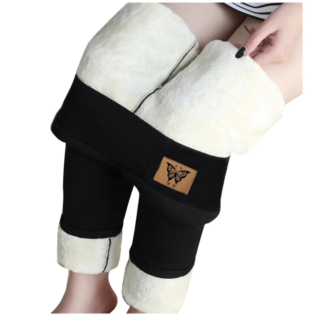 Winter Women Leggings Fleece Lined Velvet Keep Warm Pants High Waist Leggings Women Solid Comfortable Stretchy Thermal Plus Size