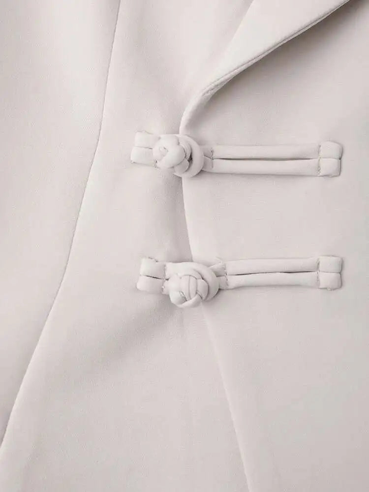 Women  Buckle Long Elegant Blazer
