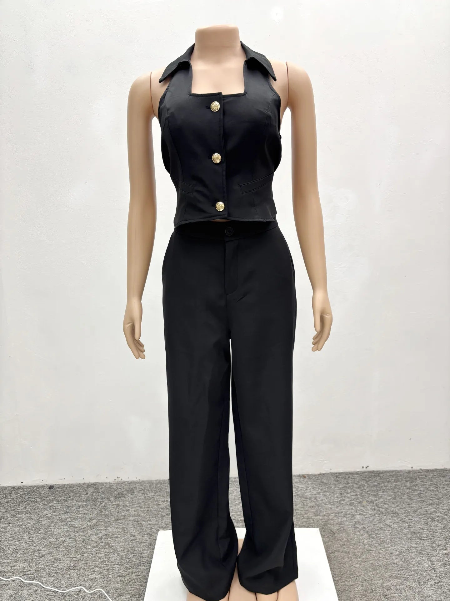 Pants Set Women Two Piece Sets Sexy Matching Sets Sleeveless Vest Tops Wide Leg Long Pants High Waist Slim Fit Y2k Streetwear