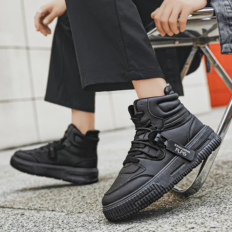Casual Sneaker High-top Male Sneakers Loafers Shoes for Men Skateboard Sports and Leisure Wear-resistant Non-Slip All-match New