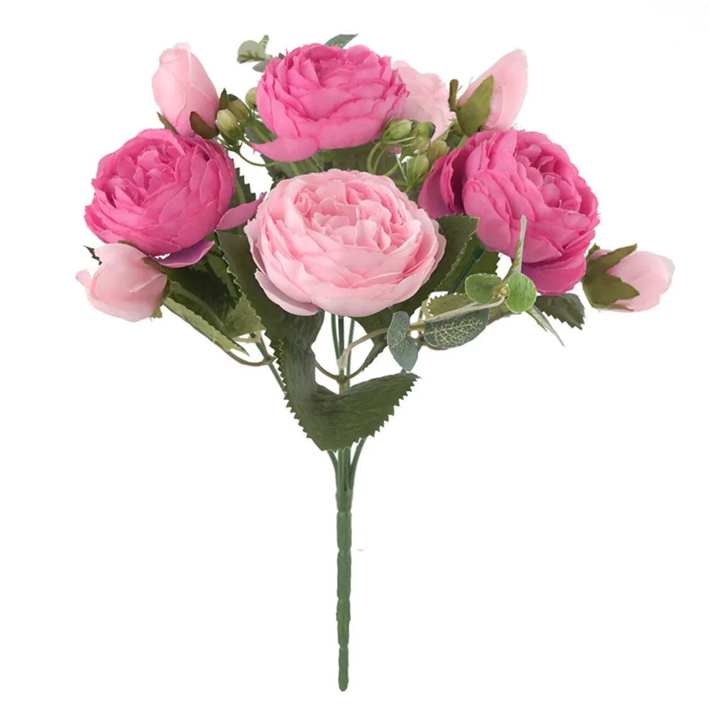 1PC 30CM Fake Roses Silk Peony Artificial Flowers Cheap New Year's Christmas Decorations Vase Home Wedding Bridal Bouquet Indoor