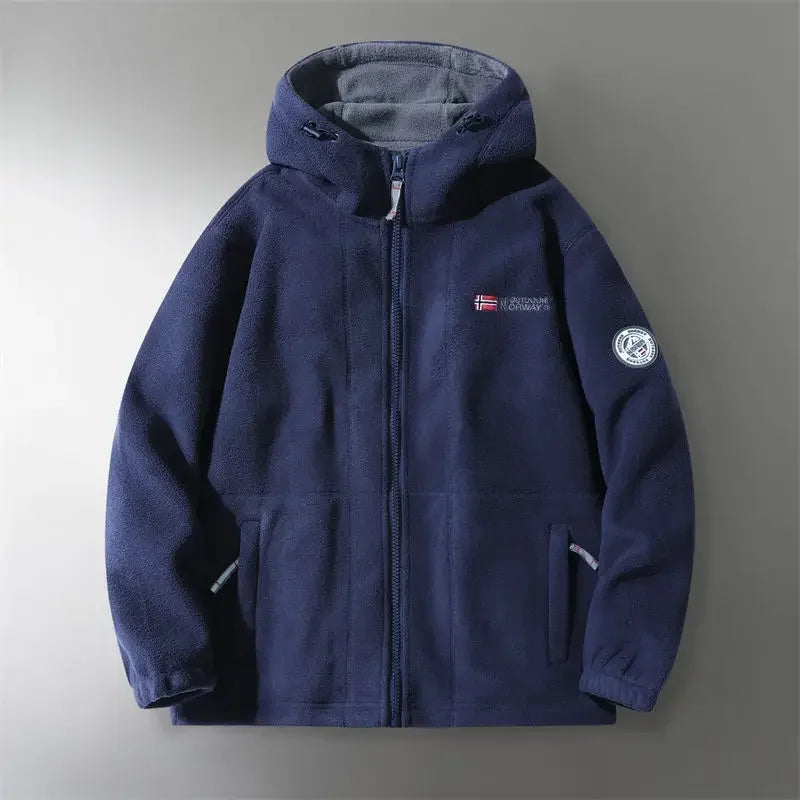 Men's Winter Jacket 2023 New Boxing mountain Fleece Hoodie Jackets Women's Fall Fashion Lamb Wool Long Sleeve Warm Coat For Men