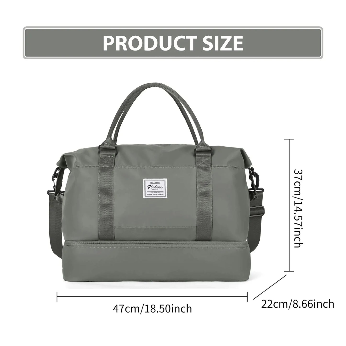 Likros Duffel Bag Travel Bag with Shoes Compartment, Gym Tote Bags, Shoulder Weekender Overnight Bag for Women Luggage Hangbag