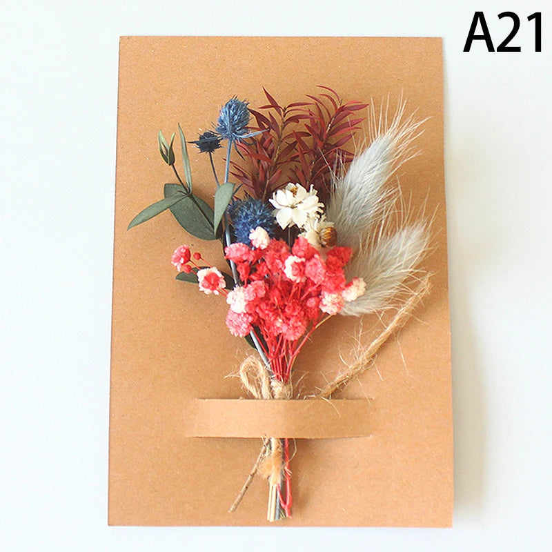 1pc Mini Natural Dry Flowers Bouquet Bridesmaid Boutonnieres Christmas Wedding Decor Valentine's Day DIY Floral Materials