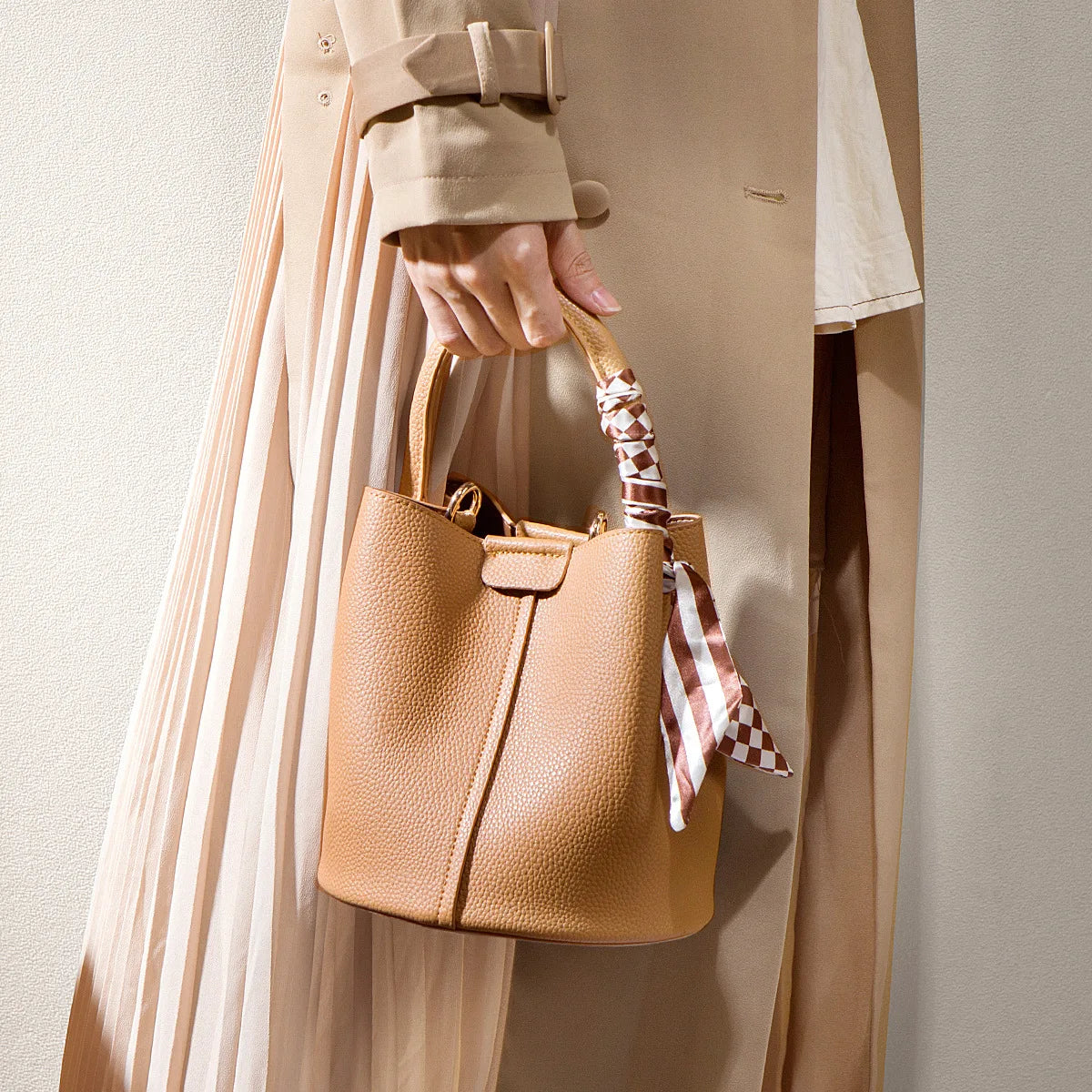 Luxury Top Handle Bag Women Crossbody Shoulder Bags Bucket Portable Tote Bag PU Leather Ladies Hand Bag Designer