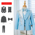 Children's Suit Set New High-End Handmade Flower Boy Host Piano Performance Blazer Traje De Niño Para Boda Boys Suits A3755