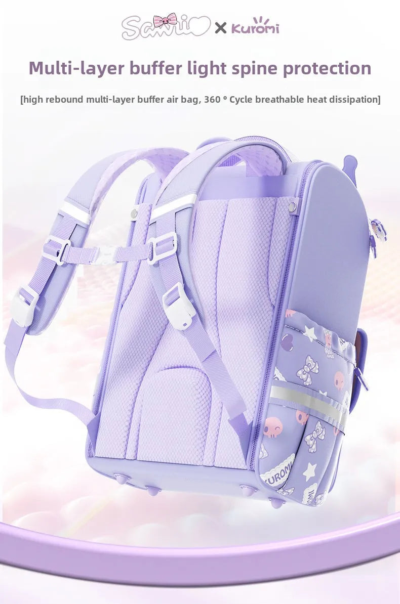 Cute Sanrio cartoon My Melody Kuromi Hello Kitty backpack Student large capacity spine protection and burden reduction backpack