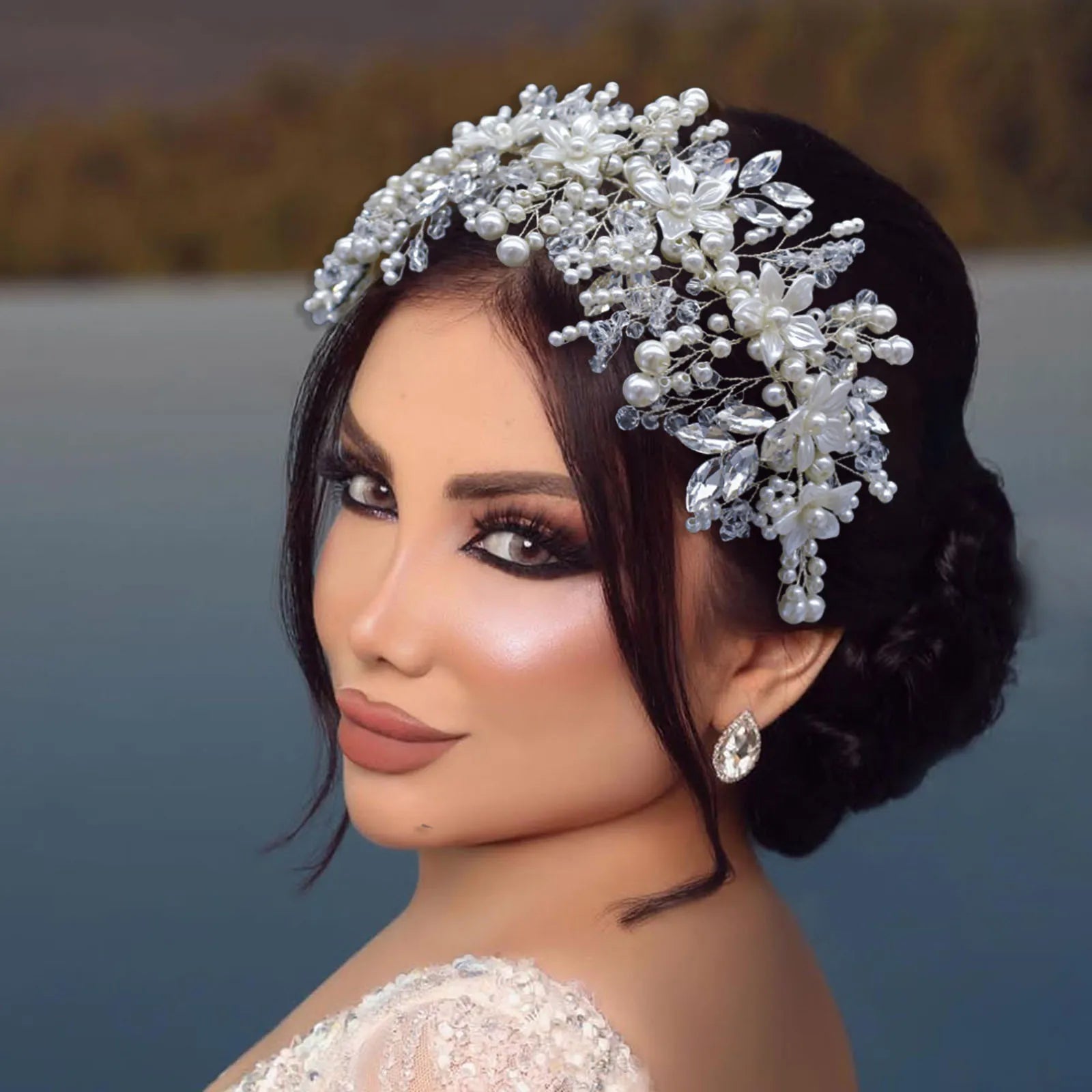 DZ023 Fashion Wedding Headpiece Crystal Pearl Hair Piece 2022 Bridal Tiara Dinner Party Headdress  For Women Bride Headwear