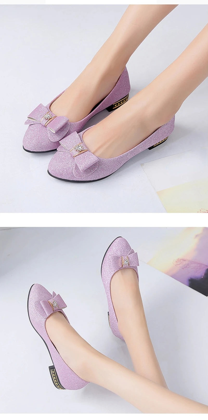 Women Shoes Elegant Shallow Low Heel Shoes Loafers Woman Casual Slip-on Pumps Ladies Comfort Footwear Zapatos De Mujer