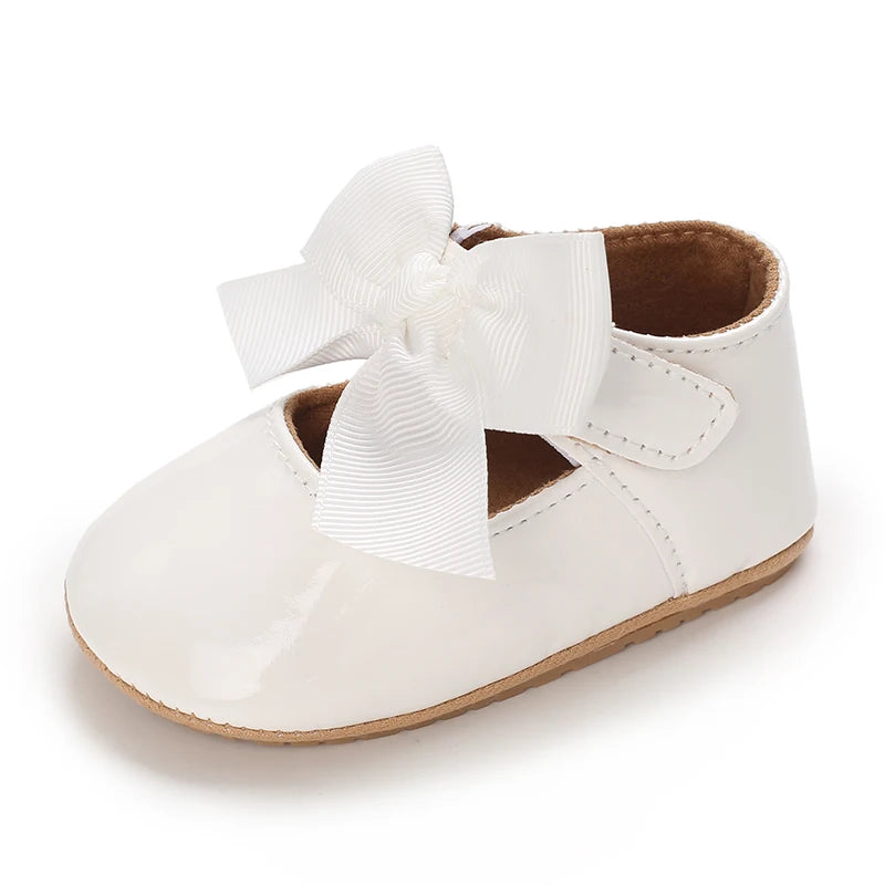 Cute White Lace Baby Girl Princess shoes  Baby Moccasins Moccs Shoes Bow Fringe Rubber Soled Non-slip Footwear Crib Shoes