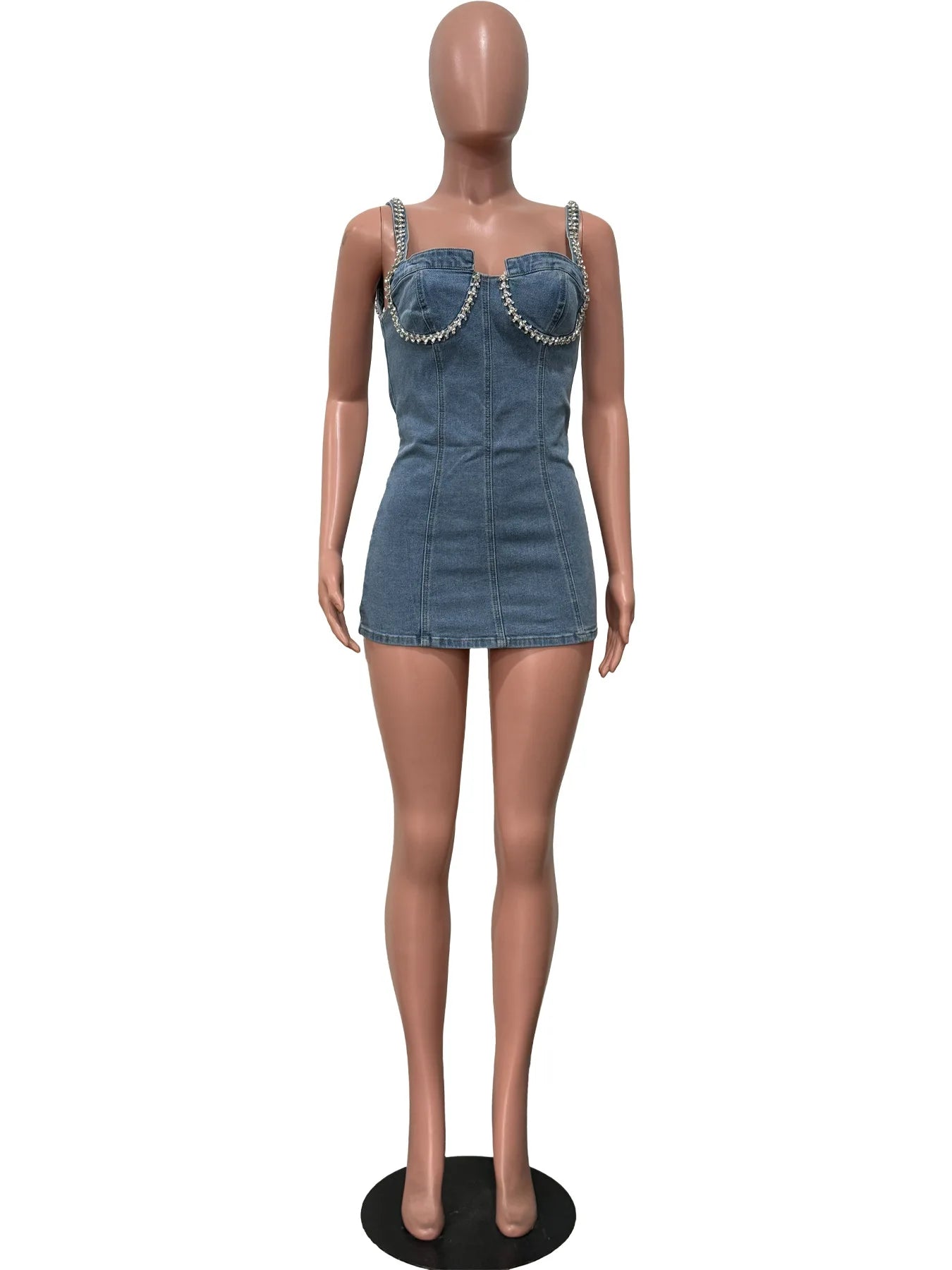 Camisole Dress Sexy Sleeveless Women Denim Dresses Solid Spliced Sheath Slim Washed Distressed 2025 Summer Wrap Buttocks