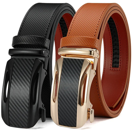 Men Belts Genuine Leather Luxury Famous Brand Belt Automatic Buckle Leather Mens Belt New Fashion Jeans Office Work Casual Belt
