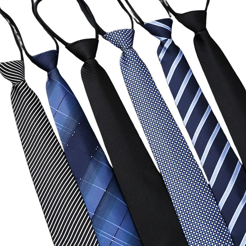 New Classic Black Ties For Men Silk Neckties For Wedding Party Business Adult Neck Tie 48*8CM Casual Stripe Solid Color Tie Gift