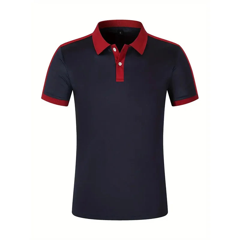 Summer Men's Short sleeved Polo Shirt Business Casual Collar T-shirt Plus Size Breathable Top European and American Plus size