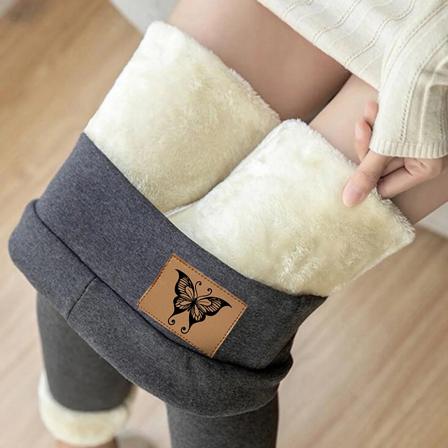 Winter Women Leggings Fleece Lined Velvet Keep Warm Pants High Waist Leggings Solid Color Comfortable Stretchy Thermal Trousers