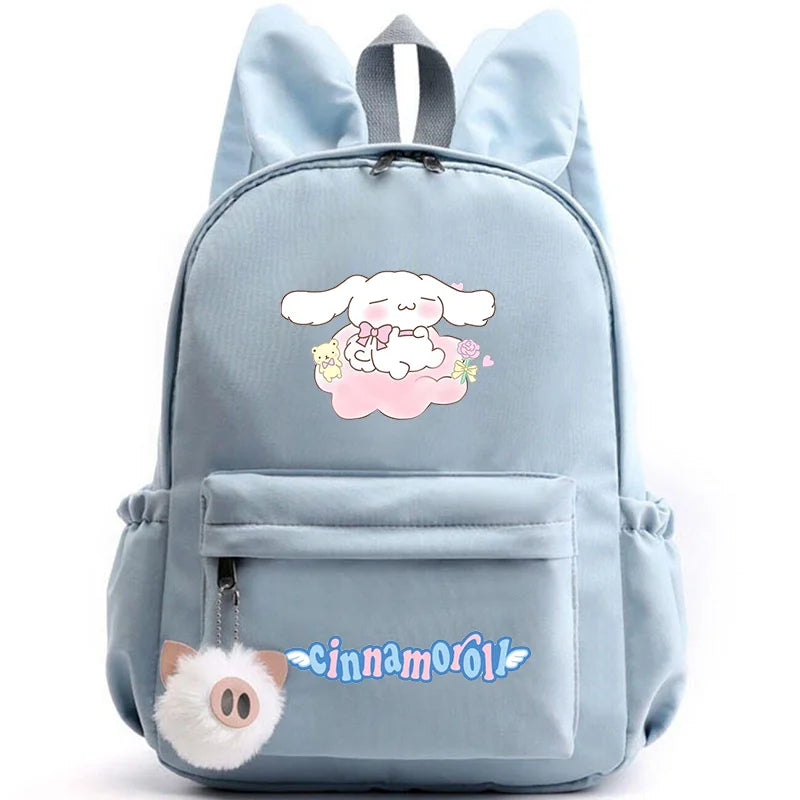 Cinnamoroll School Bags Backpack for Girl Boy Student Teenager Rucksack Women Casual Travel Rabbit Ears Mochila