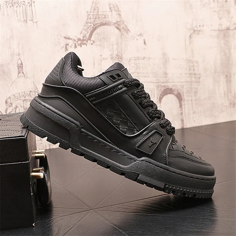 England Style Dress Wedding Party Shoes Fashion Designer Non-slip Leather Breathable Casual Business Men Sneakers T80