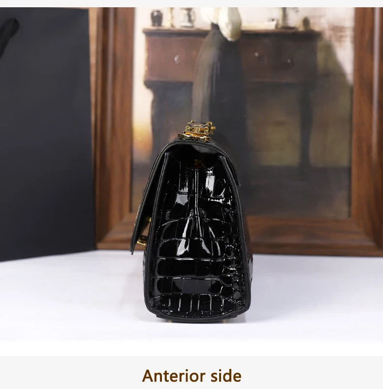 2025 New Fashion Crocodile Pattern Handbag High-End Sensation Unique Small Retro Shoulder Crossbody Bag Versatile Stylish Mini