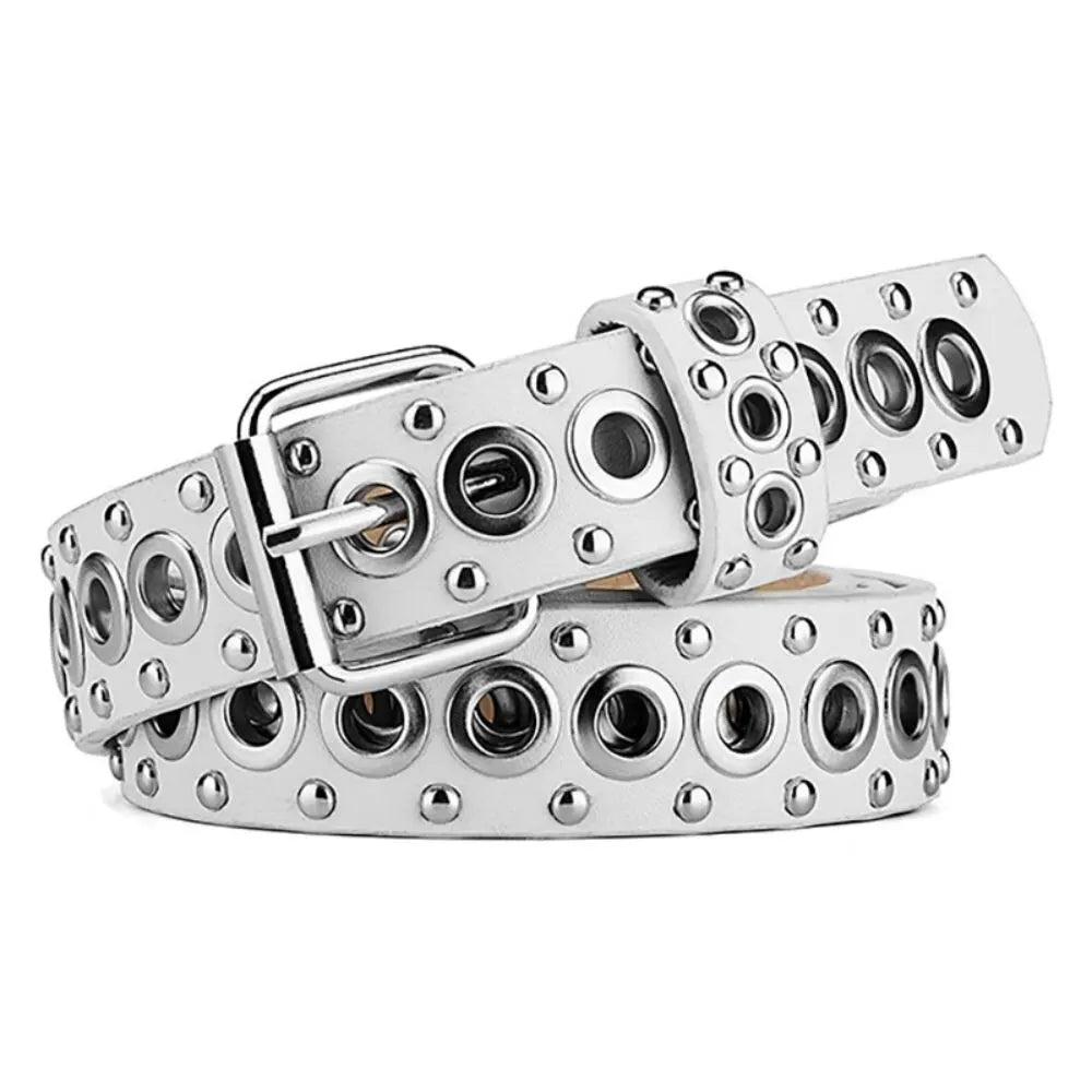 Women's Belt Fashionable Rivet Thin Belt Personalized Needle Buckle Belt Street Trend Punk HipHop Style Y2K Belt With Jeans Belt