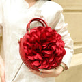 2025 Luxury High-end New Women's 3D Rose Petal Handbags Top Microfiber Synthetic Leather Shoulder Bag Lady Party Evening Bag