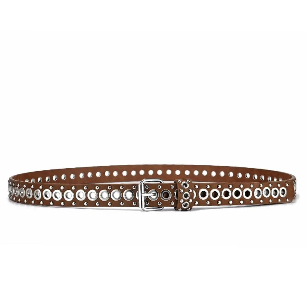 Women's Belt Fashionable Rivet Thin Belt Personalized Needle Buckle Belt Street Trend Punk HipHop Style Y2K Belt With Jeans Belt