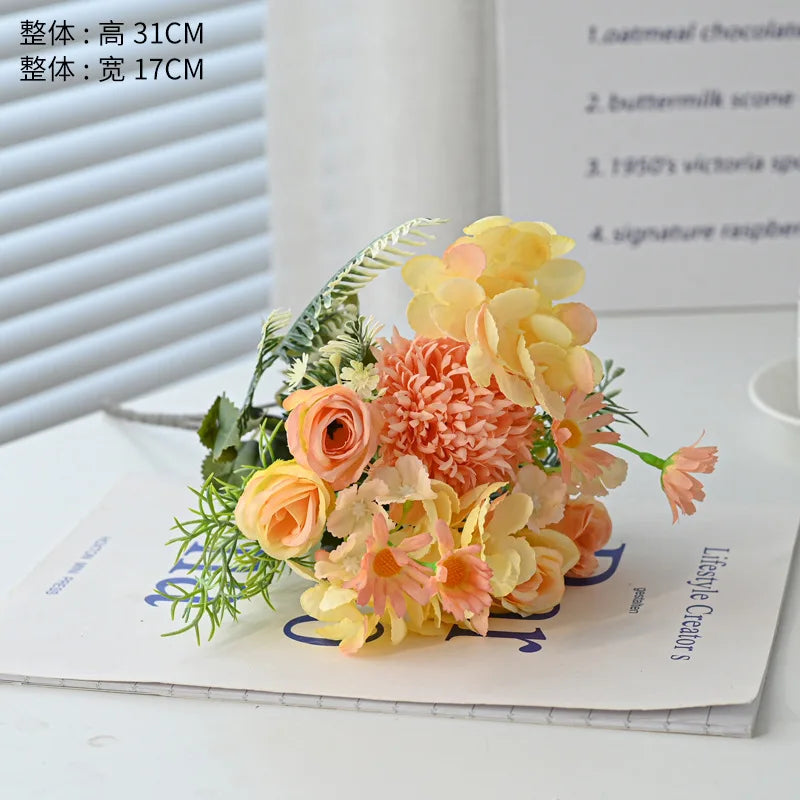 Artificial Flowers Silk Peony For Vase Bride Bouquet Wedding Home Room Table Decoration Fake Floral Hydrangea Gifts