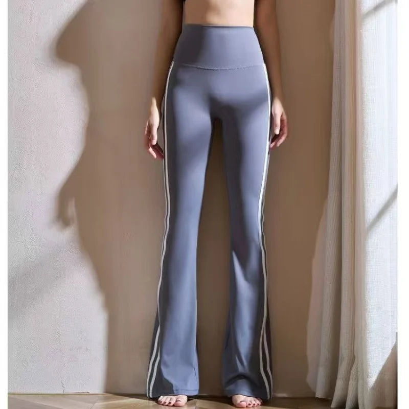Elastic High Waist Women's Flare Pant Sexy Slim Leggings Yoga Lady's Trousers Wide Leg Pant Sportswear Boot Cut Pants Matching